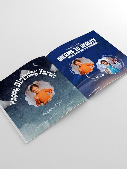 The dedicated page for a personal birthday message inside the 'Frozen' themed book. It's a wonderful way to add a heartfelt touch from Mom and Dad.