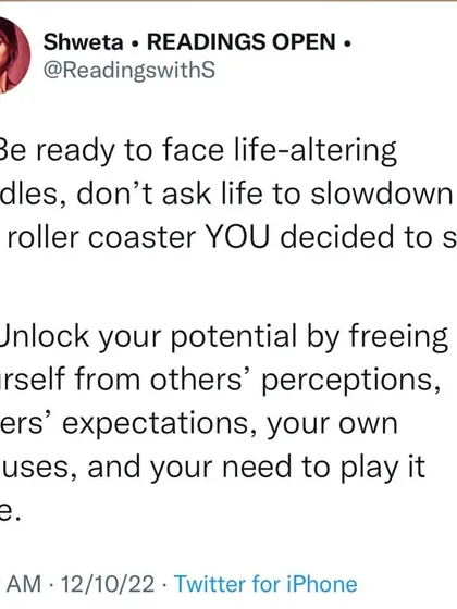 A screenshot of my tweet with more life lessons. Be ready to face hurdles, unlock your potential by freeing yourself from others' perceptions, and stop playing it safe.