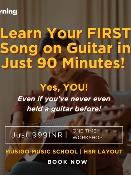 Yes, you can! We created this 90-minute beginner guitar workshop to prove that anyone can learn to play a song. This is the perfect, low-pressure start to your musical journey.
