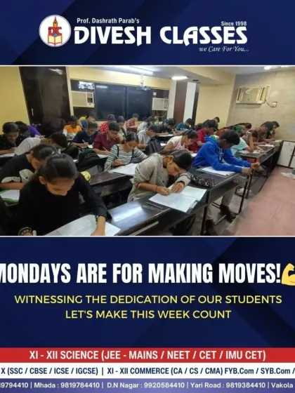 This is what dedication looks like. A typical Monday at Divesh Classes shows our students fully engaged and focused, ready to tackle the week's lessons and build a strong foundation for their board exams.