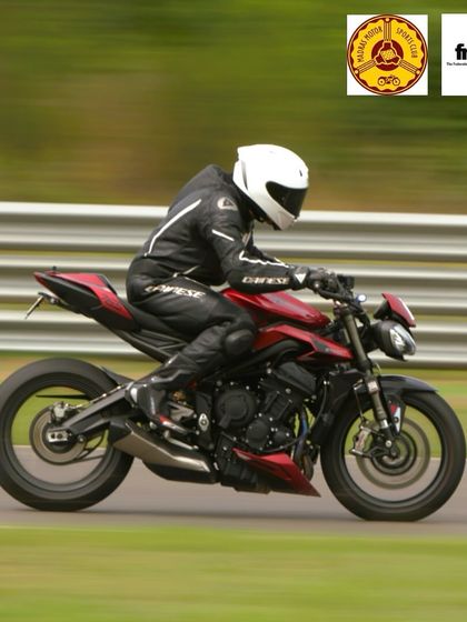 Another shot of a Triumph Street Triple being ridden hard. These bikes are proof that track riding is about skill and fun, no matter what you ride.