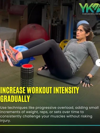 To consistently challenge your muscles without risking injury, it's important to increase workout intensity gradually. We use techniques like progressive overload, adding small increments of weight, reps, or sets over time.