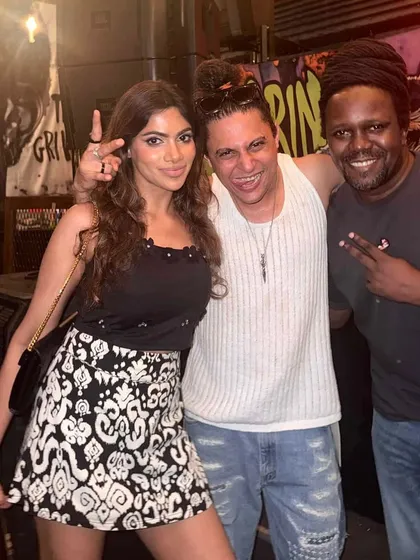 Posing with friends on World Music Day. It's a celebration with my true music lovers.