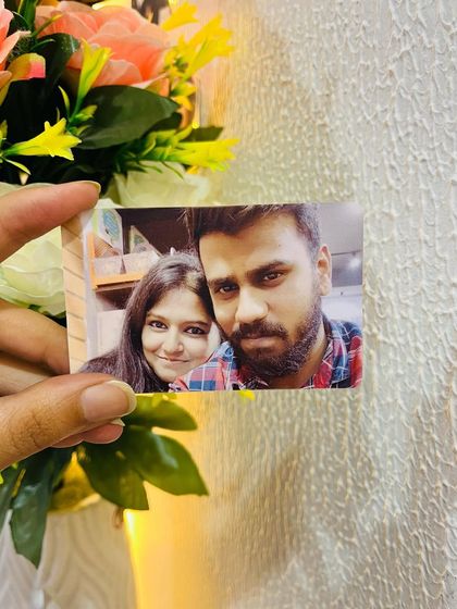 A close-up of a photo print wallet card, perfect for keeping a picture of your significant other with you.