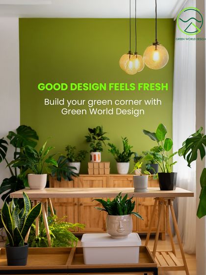 Good design feels fresh. We help you build your own green corner, a dedicated space in your home or office designed to be a source of fresh air and visual calm.