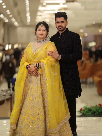 A beautiful portrait of my client Neelam with her partner. I create looks that are not only stunning in person but also photograph beautifully, capturing the joy of your special moments.