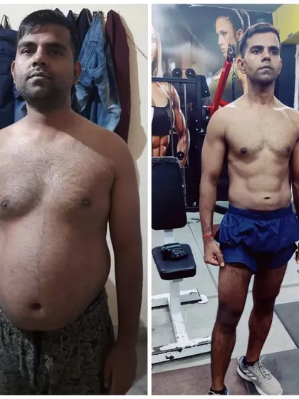 Consistency is the name of the game. This is the incredible transformation of my client Ranjay. This didn't happen overnight. It was a long journey of hard work, sticking to the plan, and trusting the process day in and day out.