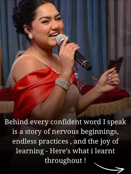 Behind every confident word I speak on stage is a story of nervous beginnings and endless practice. This journey of learning and connecting with my audience is what I love most about being a show host.