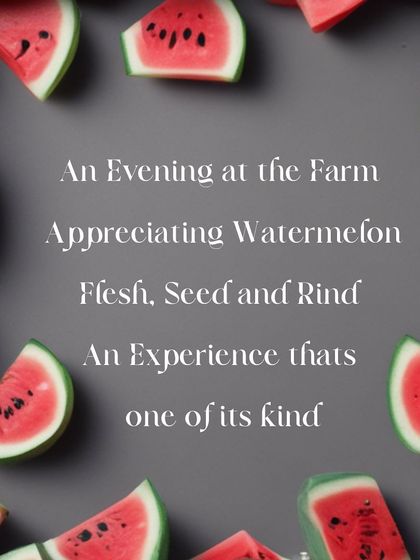 A description of the "AVAYAVA" experience: an evening at the farm appreciating watermelon in its entirety.