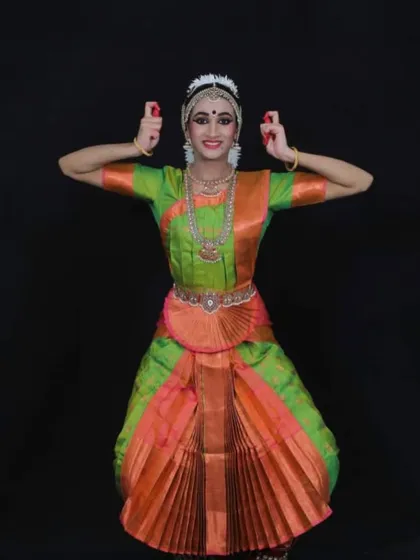 Ishita performed her Arangetram this year, starting her training for this milestone soon after her Salangai Pooja. Her focused dedication paid off beautifully.