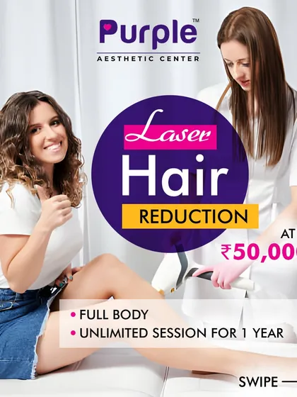 Take advantage of our exclusive offer for full body laser hair reduction. For just 50,000, you get unlimited sessions for one full year, making it an incredible value.