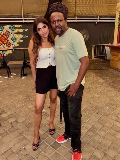 A pre-show picture with my MC, Bobkat. Ready to take over The Grind.