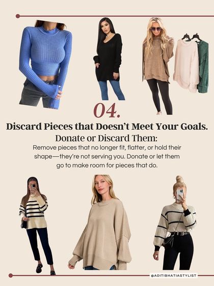 The final and most important step of a closet cleanse: discard pieces that no longer fit, flatter, or serve your goals. It's time to make room for a wardrobe that truly works for you.
