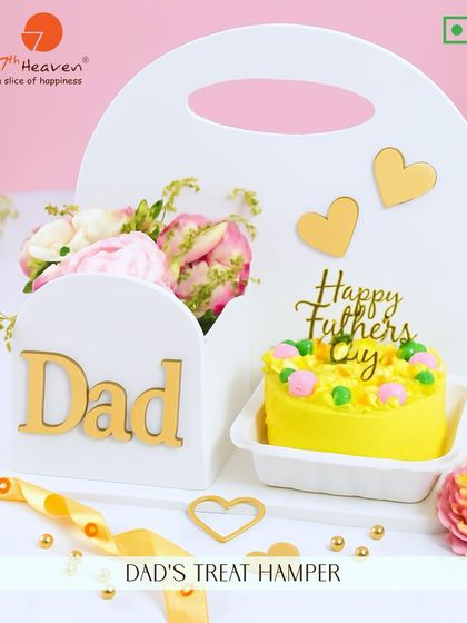 Because Dad deserves more than just a ‘thank you’. Celebrate his love with our specially curated Dad’s Treat Hamper, featuring a mini cake and a floral arrangement.