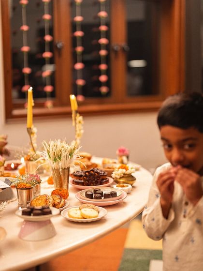 A final, happy nibble. Our Diwali menu is officially kid-approved.
