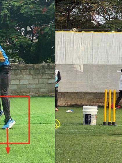 The finish shows the result of our alignment work. By correcting a jump that went outwards, we helped this left-arm spinner achieve a more direct and powerful follow-through towards the target.