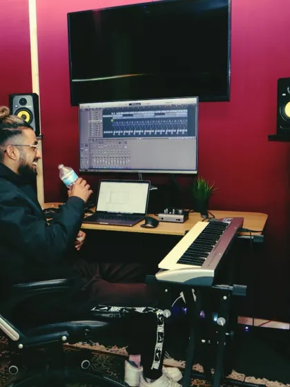 Staying hydrated in the studio is a must. New vibes are coming soon. This is where I spend most of my time, and I can't wait to share what I've been working on.