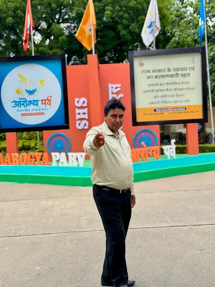 On-site at the Aarogya Parv in Patna before the show. I always arrive early to get a feel for the venue and prepare for the performance.