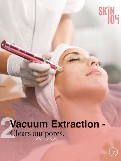 Step 2 of our HydraFacial process: Vacuum Extraction. Using a specialized tool, we painlessly clear out dirt, oil, and impurities from your pores. This step is key to preventing breakouts and achieving a refined skin texture.