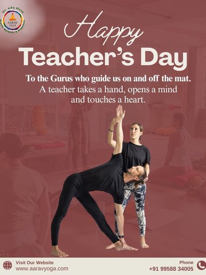 A "Happy Teacher's Day" post showing an instructor guiding a student. It's our tribute to the gurus who guide us on and off the mat.