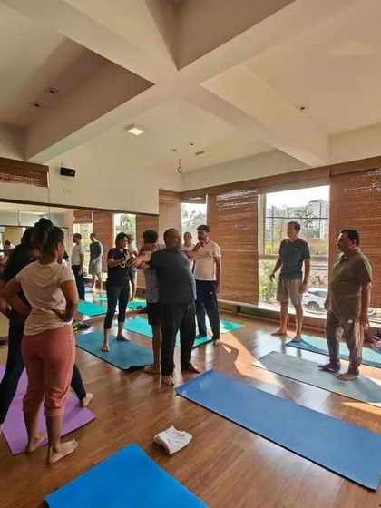 The studio is filled with energy and focus during our partner yoga sessions. It's a wonderful opportunity for students to connect and learn in a different way.
