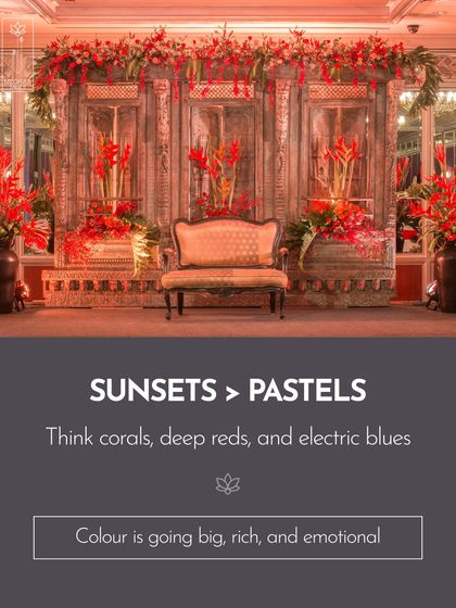 Color is going big, rich, and emotional. This stunning red-themed stage decor shows the power of a bold, monochromatic palette. I teach the psychology of color to help you create setups that evoke deep emotions.