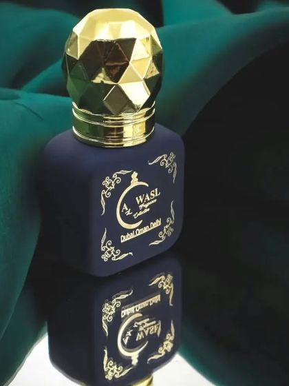 A luxurious bottle of attar from Al Wasl, a brand specializing in organic fragrances from Dubai and Oman.