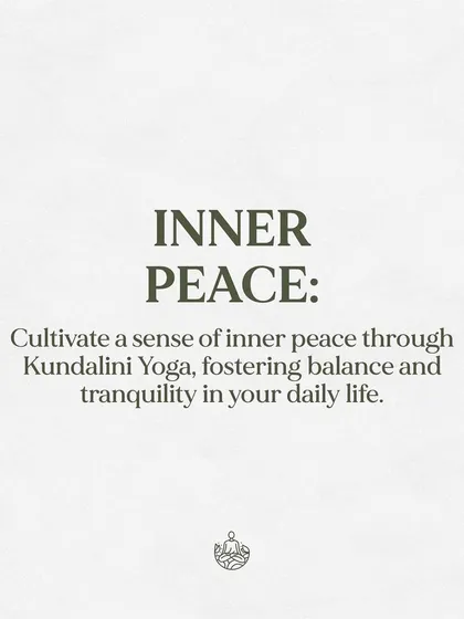 Through Kundalini Yoga, you can cultivate a deep sense of inner peace. The practice fosters balance and tranquility that you can carry with you into your daily life.