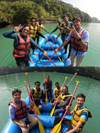 Get ready for an adrenaline rush with our Dandeli adventures. This shot captures the excitement of white water rafting on the Kali river. It's a team effort and a fantastic way to bond with your fellow travelers.