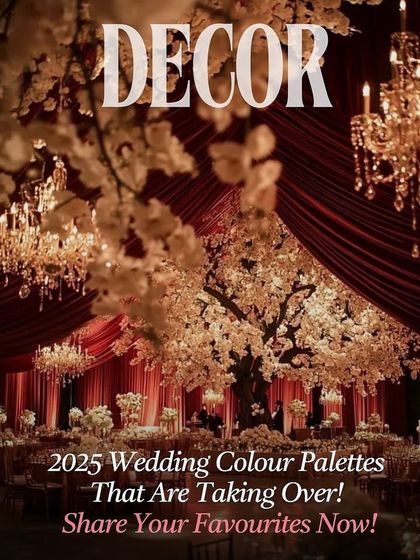 An inspiration image showing 2025 wedding color palettes, demonstrating that I stay on top of the latest trends.