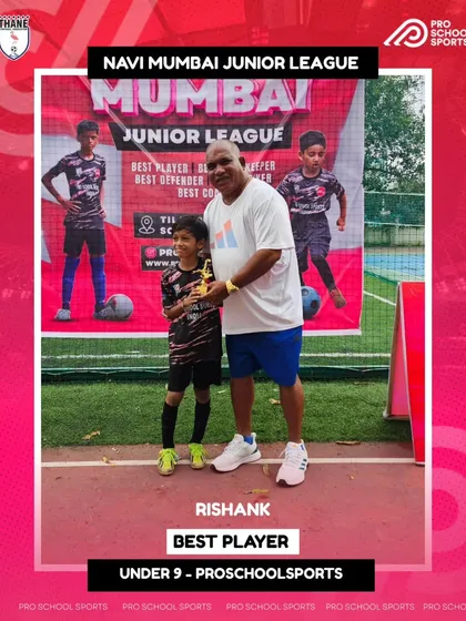 A huge congratulations to our player Rishank for being named the Best Player in the U9 Navi Mumbai Junior League.