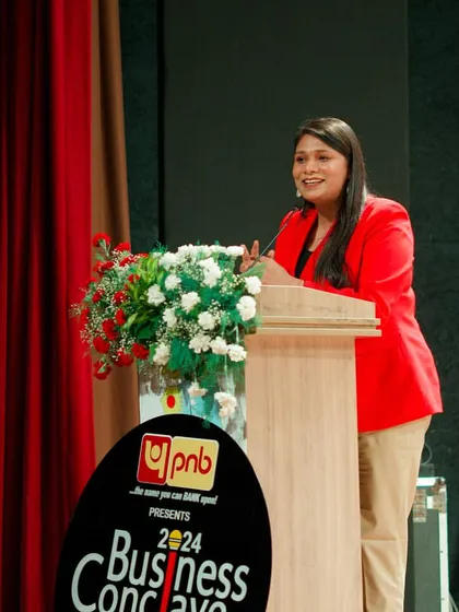 A happy moment on stage at Shri Ram College of Commerce. I truly enjoy connecting with the bright young minds at these prestigious university events.