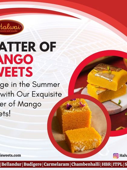 Indulge in summer bliss with my exquisite platter of Mango Sweets, featuring luscious mango barfi and other treats.