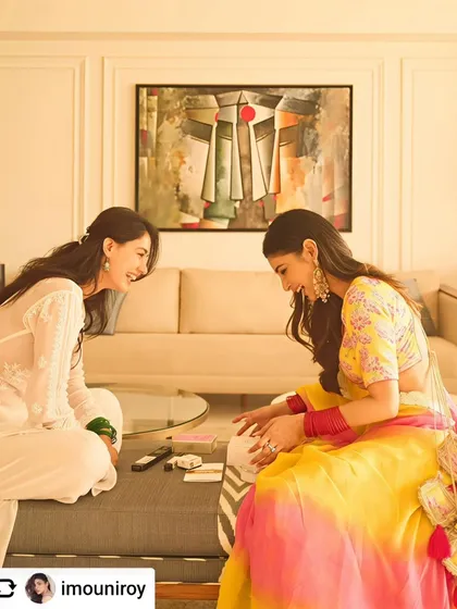 We are honored to see our artwork in the home of celebrities Mouni Roy and Disha Patani, where it serves as a backdrop for their special moments and celebrations.