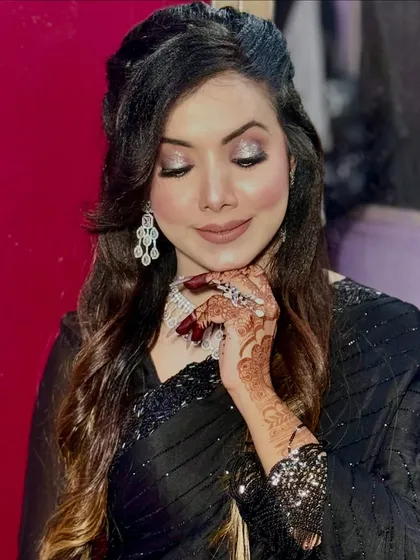 A smiling shot that captures the happiness and confidence that comes with a great makeup look.