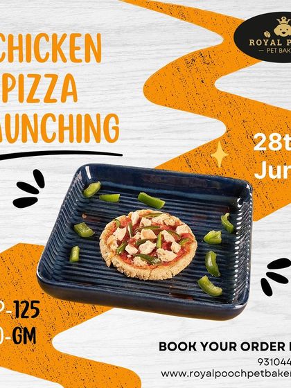 Announcing the launch of my Chicken Pizza! I was so excited to bring this product to my menu. Each 80-gram pizza is made to order with fresh ingredients for a perfect pet-friendly meal.