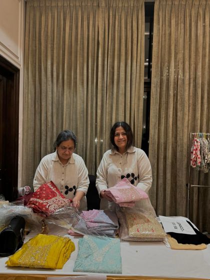 Vendors from 'Anokha Bandhan' with their collection of sustainable apparel, including beautifully embroidered ethnic wear.
