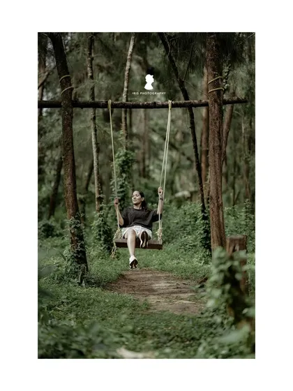 A serene portrait in the heart of the forest. This image captures a feeling of peace and solitude, perfect for an intimate outdoor couple photoshoot.