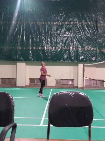 A player practices her stance and positioning on the court. We emphasize correct form to ensure you can play efficiently and avoid injuries.