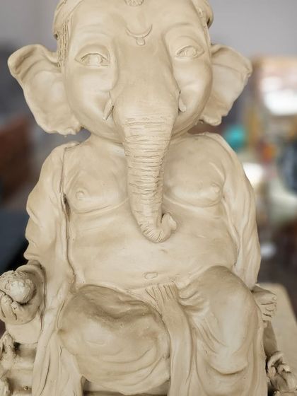 My Ganesha idol is all set for the sthapna. I feel so excited and full of emotions.