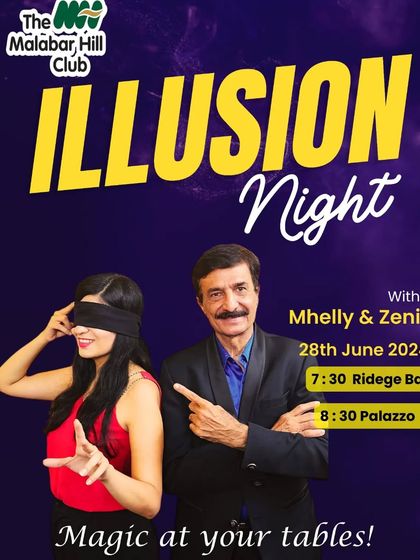 Prepare to be spellbound! A poster for another one of our "Illusion Nights" at The Malabar Hill Club, where we perform magic right at your table.