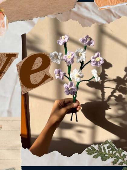 A beautiful shot of our forget-me-not flower sticks, edited into a cool collage. The shadows in this photo look amazing.