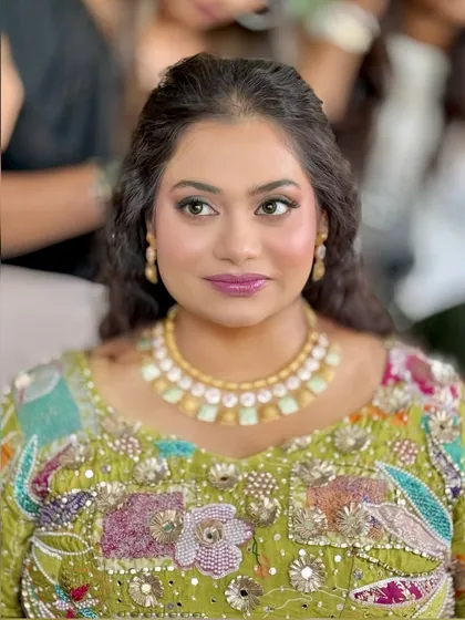 Another portrait from the carnival event, showing the bride's glowing skin and happy expression.