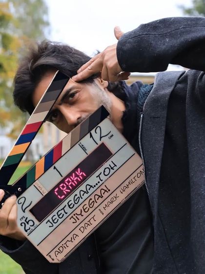 Director Aditya Datt holding the clapperboard for "Crakk". This signals the start of a new scene and the culmination of all our prep work.
