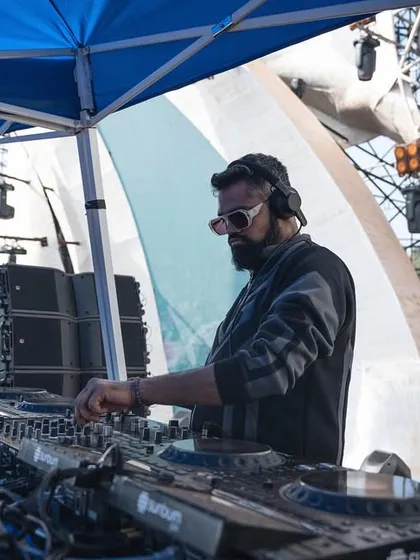 Focused on the mix during my Sunburn main stage set. Every transition is crafted to maintain the energy and keep the massive crowd engaged.