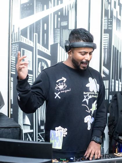 Always ready for the weekend. A shot of me in my element at the DJ booth, ready to kick off a high-energy night of music and dancing.