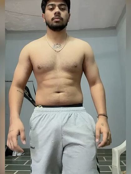 The starting point for my client Rishabh. This "before" photo is a reminder of where the journey began before he achieved his fat-to-muscular transformation.