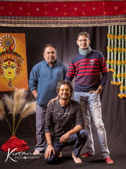 A photo with Sounak da and Surajit Da in Boston. Touring with fellow musicians always leads to great memories and friendships.