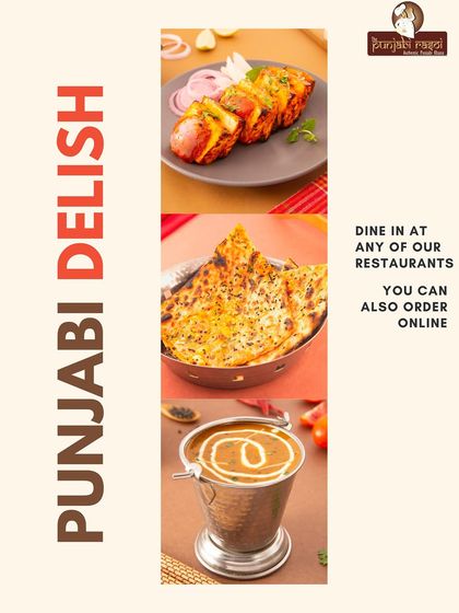 A snapshot of our Punjabi delish offerings: Paneer Tikka, Amritsari Kulcha, and Dal Makhani. Tantalise your tastebuds.