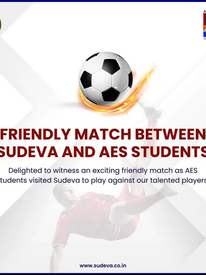 A friendly match between Sudeva and AES students. We love hosting other schools to promote the spirit of football and sportsmanship.